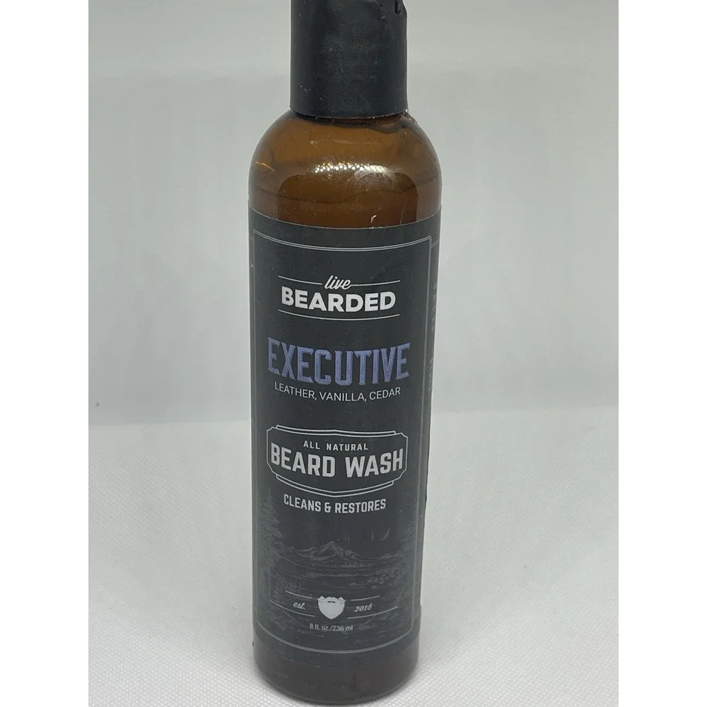Bearded Executive Leather Vanilla Cedar Beard Wash 8 oz‎